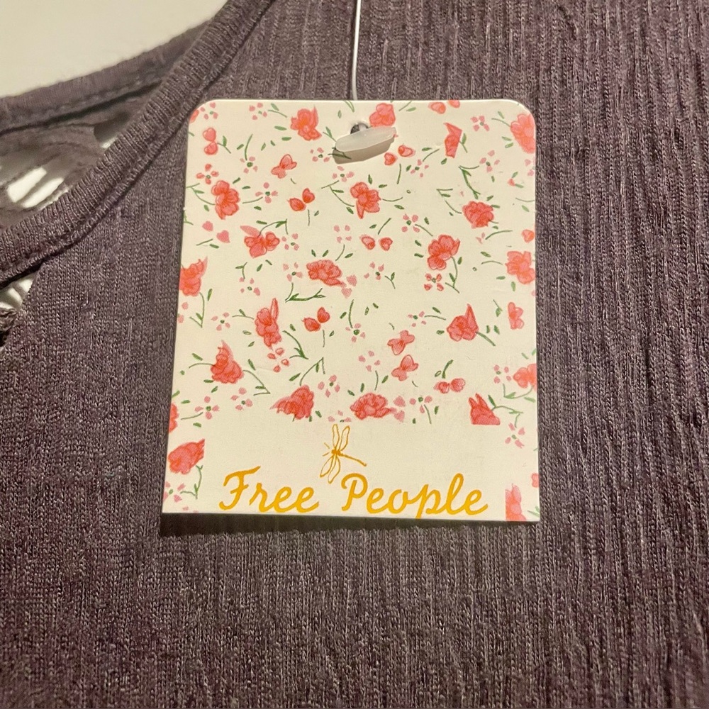 New! Free People long sleeve mini dress with lace insets - Picture 12 of 14